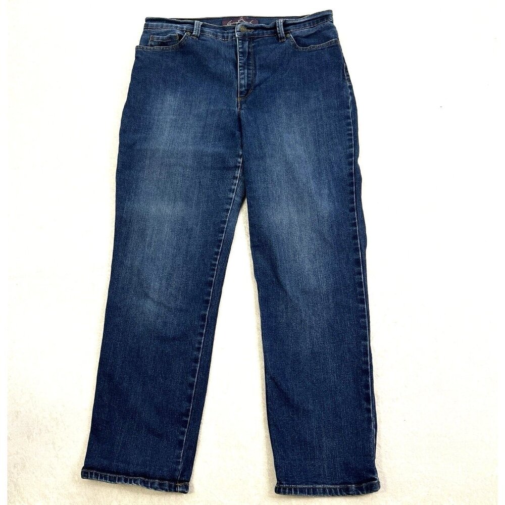 GLORIA VANDERBILT Amanda Jeans Womens 14 Short Blue High Rise Stretch Denim